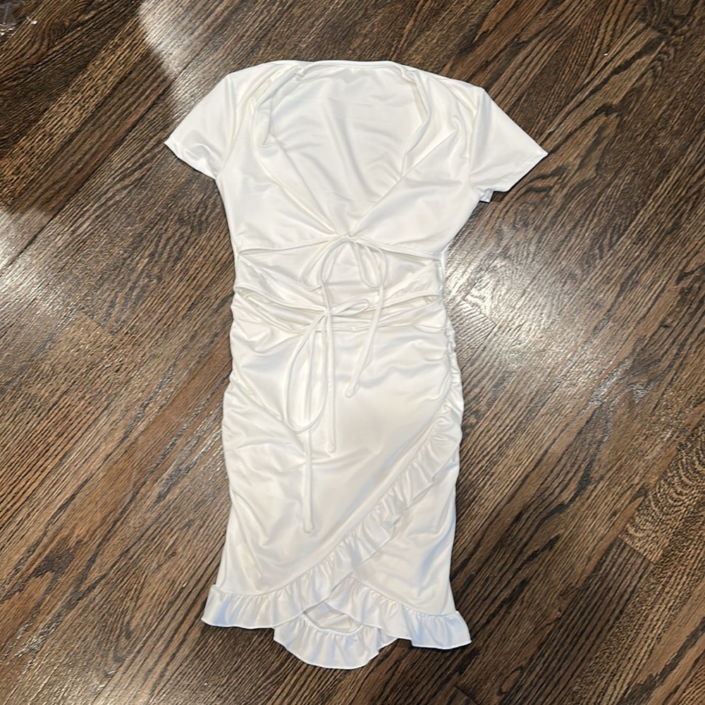 White Ruffle Dress - Picture 3 of 6
